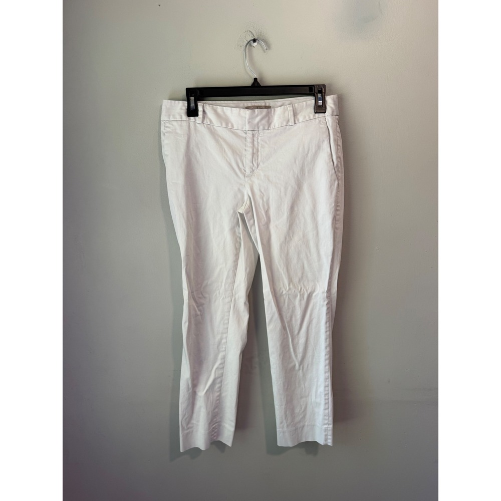 Banana Republic Hampton Pant White Slim Straight Leg Trousers Size 4